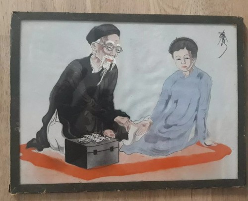 Peinture sur soie anciennes