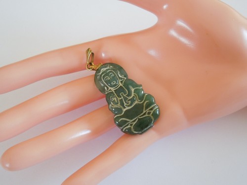 Pendentif jade sculpté buddha - pendentif,
