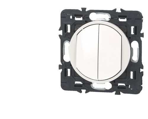 Poussoir double blanc - , legrand