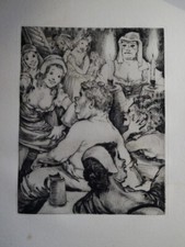 Nikolaas EEKMAN 1889-1973 GRAVURE ORIGINALE ULENSPIEGEL EXPRESSIONNISME EROTIQUE