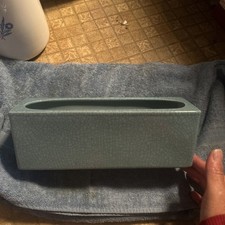 Vtg Stanley Ballard Vermont Pottery Blue Carbone Crackle SB 15 Rectang Planter