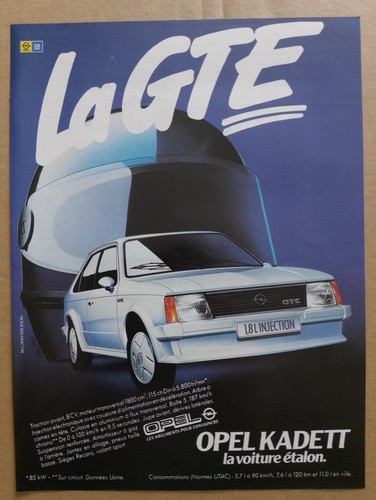 Gte opel kadett publicité - gte,