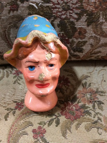 Tête marionnette ancienne - tête,