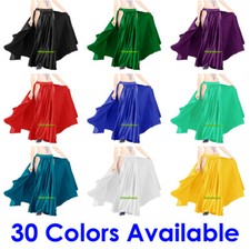 Satin 2 Slit Panel Skirt Women Lady Belly Dance Jupe Tribal Oriental 9 Yd Gypsy