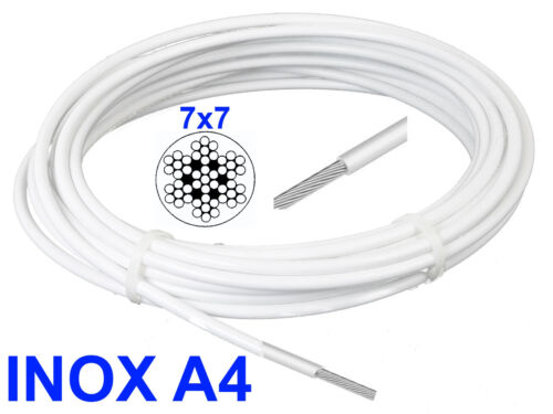 Câble inox gainé - inox, blanc