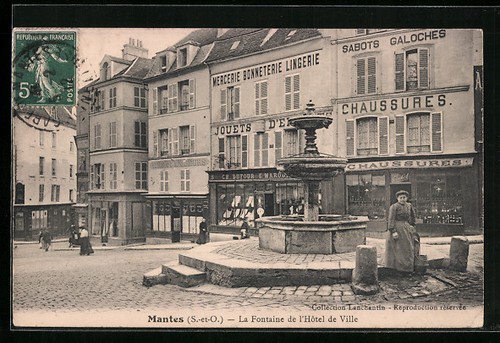 Cpa mantes fontaine de - mantes,,