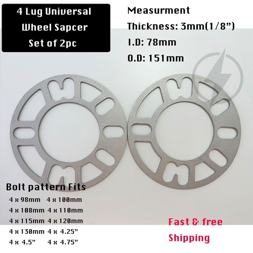2pc wheel spacers - wheel, 3mm