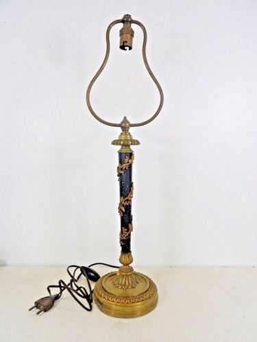 Lampe lyre bronze metal - , double