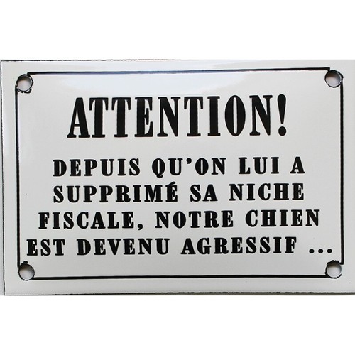Plaque humoristique émaillée