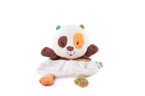 Doudou panda blanc marron - doudou,