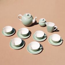 Antique Villeroy & Boch 6 Cups Complete Tea Set Celadon Green Model