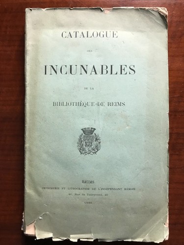 Catalogue des incunables - de, la