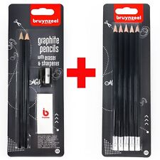 Bruynzeel Essentiels Étude Set - 7 Hb Graphite Crayons, Aiguiseur Et Effaceur