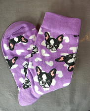 Paire Chaussettes mauve chien
