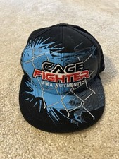 MMA Authentic Cage Fighter Fitted Hat Black Blue Small/Medium