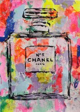 original acrylique painting pop art parfum Chanel N° 5 Fance