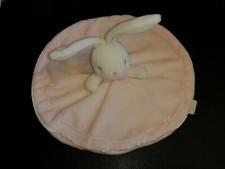 Doudou plat rond lapin rose
