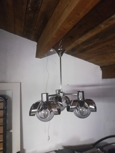 Lustre chromé vintage - lustre,