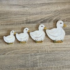 Hand Painted Wooden MDF Duck Flower Wall Plaque Country Decor Farmhouse 80s 90s