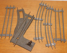 LOT ancien 5 Rails en METAL 12 0-A CIRCUIT de TRAIN vintage AIGUILLAGE marklin