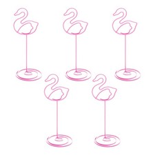  5 pièces en forme de flamant rose Photo Clips Porte-numéros de table en métal