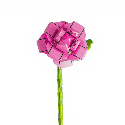 Fleur tige rose - rose, bloc