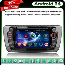 8-Core 4G+64GO Android 14 GPS Autoradio Navi SEAT IBIZA DAB+CarPlay Wifi DSP TNT