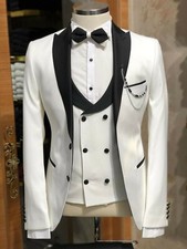Hommes Blanc Costume Designer Mariage Palefrenier Smoking Décontracté (Veste +