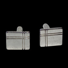 SUPERBE BOUTONS DE  MANCHETTES Vintage Metal Argenté rectangulaires