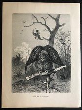 Gravure sur bois, chasse