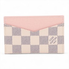 Louis Vuitton Damier Azul Porte Cartes Sampur N60286 Rose Ballerine Card Case RF
