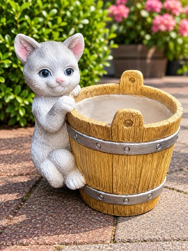Statuette jardin chat avec