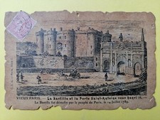 Old postcard leather parchment PARIS PORTE SAINT GERMAIN history of June 14, 1418