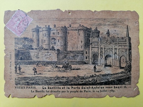 Old postcard leather parchment