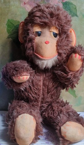 Ancien grand singe peluche - grand,