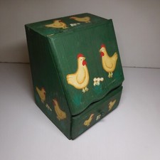 N23.330 Miniature Furniture Storage Cabinet Secretary Wood Handmade Green Chicken
