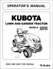 GR2000 GR2100 Lawn Mower Operator Instruction Manual Fits Kubota -  Paper Manual