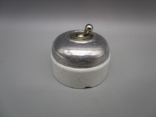 Interrupteur ancien en porcelaine et métal chromé