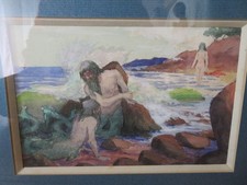 aquarelle XIX e George Marie