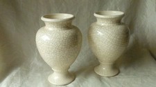PAIR OF ART DECO CRACKLED EARTHENWARE VASE**