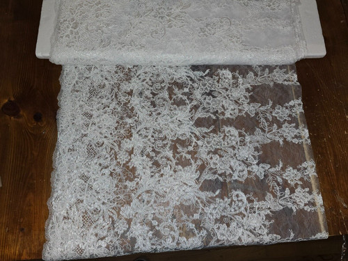 Tissu dentelle rosine 120 - tissu,