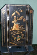 pare feu en bois peint décor japon **