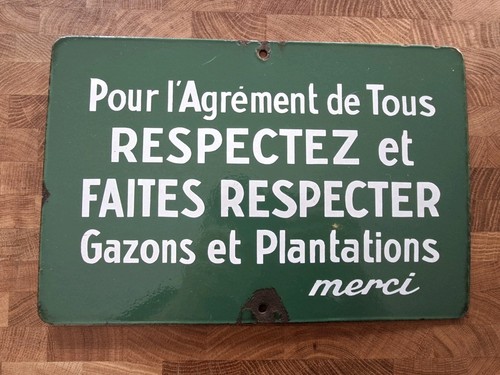 Ancienne plaque emaillee - plaque,