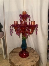 Chandelier en verre multicolore 5 Branches Style Murano