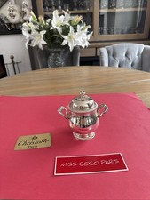 CHRISTOFLE GODRONS SILVER METAL SUGAR BOWL VERY NICE CONDITION HT 9 CM.
