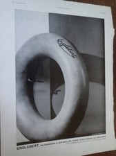 ENGLEBERT air chamber for tire + FRIDGE advertising paper ILLUSTRATION 1932