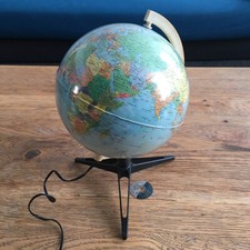 Ancien GLOBE Terrestre Lumineux Tripode Rico Italie - Vintage Earth Globe 