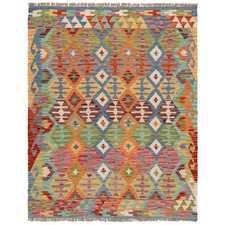 Kelim Afghan 192X154 CM Tapis D'Orient Tissé À La Main Kilim En Laine