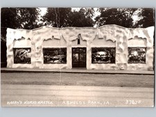 c1945 Harry’s Kurio Kastle Gift Shop Arnolds Park Iowa IA Dickinson County RPPC