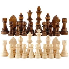 32pcs jeu d'échecs en bois Pièces d'échecs Seulement Jeu d'échecs Pièces